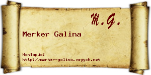 Merker Galina névjegykártya